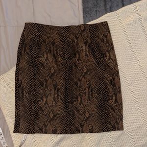 90s brown snake print midi skirt